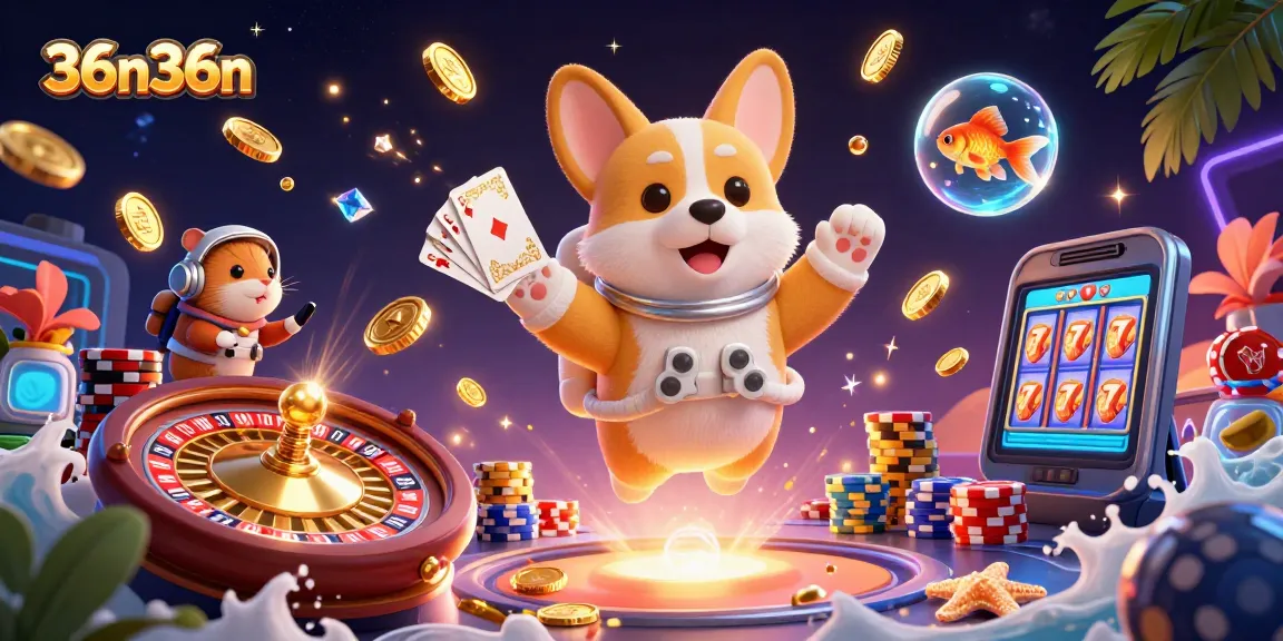 Ao jogar no 36n36n, um corgi astronauta em um cassino espacial entrega diversão com prêmios reluzentes.