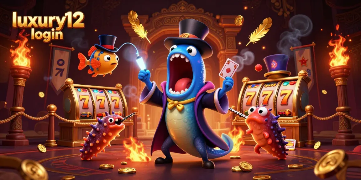 Experience the luxury12 login action in a vibrant casino illustration featuring unique sea creatures and dynamic game elements.
