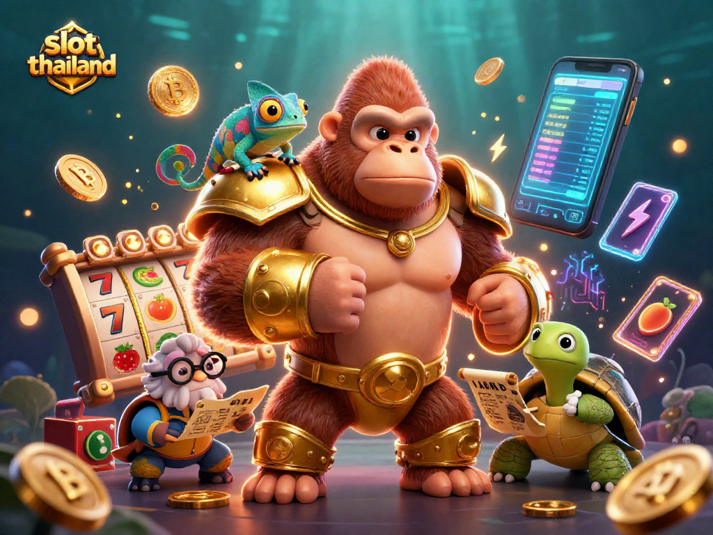 Spin the reels with slot thailand while enjoying vibrant 3D character illustration and gaming elements.