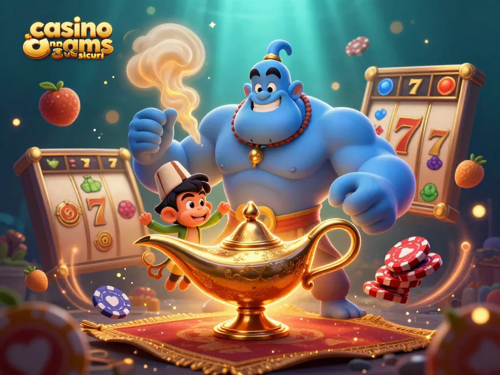 Gioca responsabilmente nei casino non AAMS sicuri con un'illustrazione di avventura e fortuna.