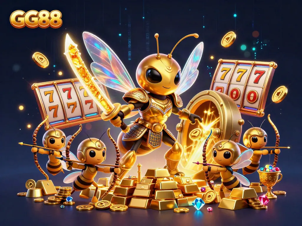 Experience thrilling gameplay with GG88 featuring vibrant characters in a dynamic casino scene.
