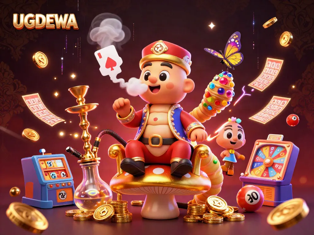 Engage with UGDEWA's exciting lottery scene featuring vibrant characters and action elements.