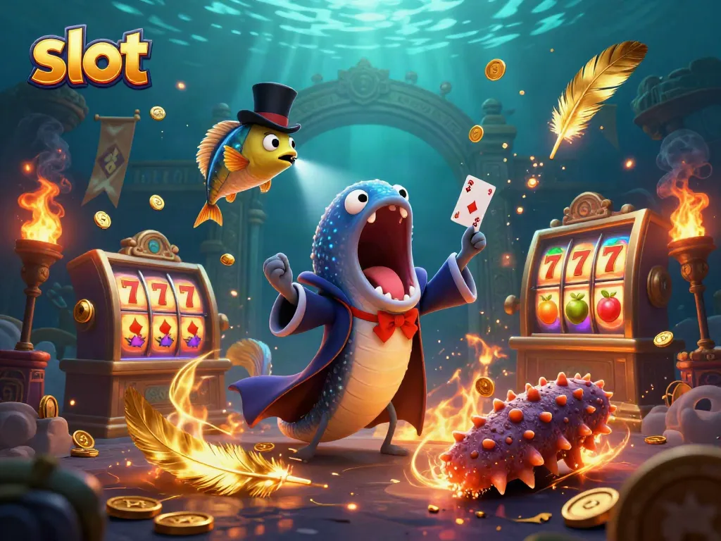 Spin the reels with vibrant slot action featuring a whimsical underwater magic show.
