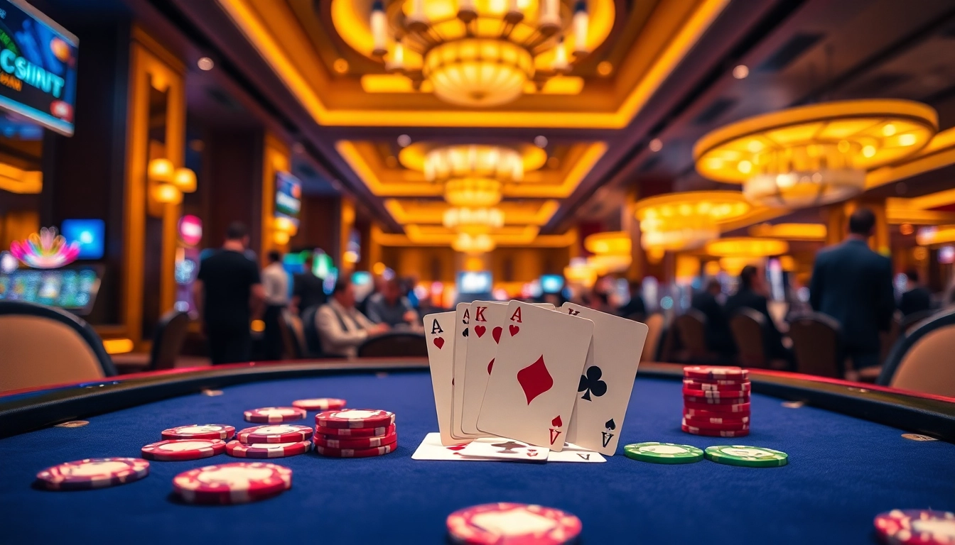 Erlebe casino bonus ohne einzahlung neu am lebhaften Poker-Tisch mit Chips und Karten.