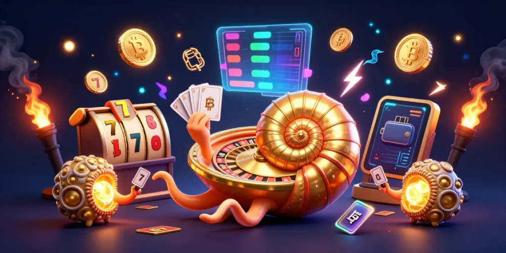 Bermain slot di situs slot gacor dengan jackpot progresif, nautilus dan koin kripto.