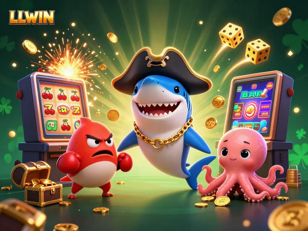 Experience thrilling gaming with LLWIN's vibrant 3D casino characters and jackpot excitement.