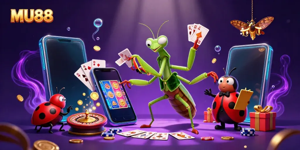 Engage with MU88's immersive gaming experience featuring entertaining 3D characters and rich casino elements.