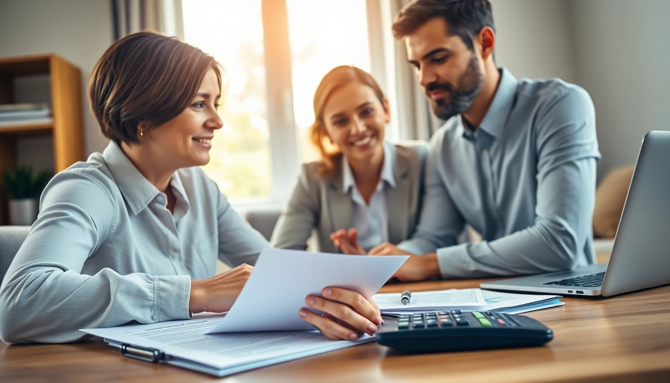 Couple evaluating options for life insurance in a focused discussion at home.