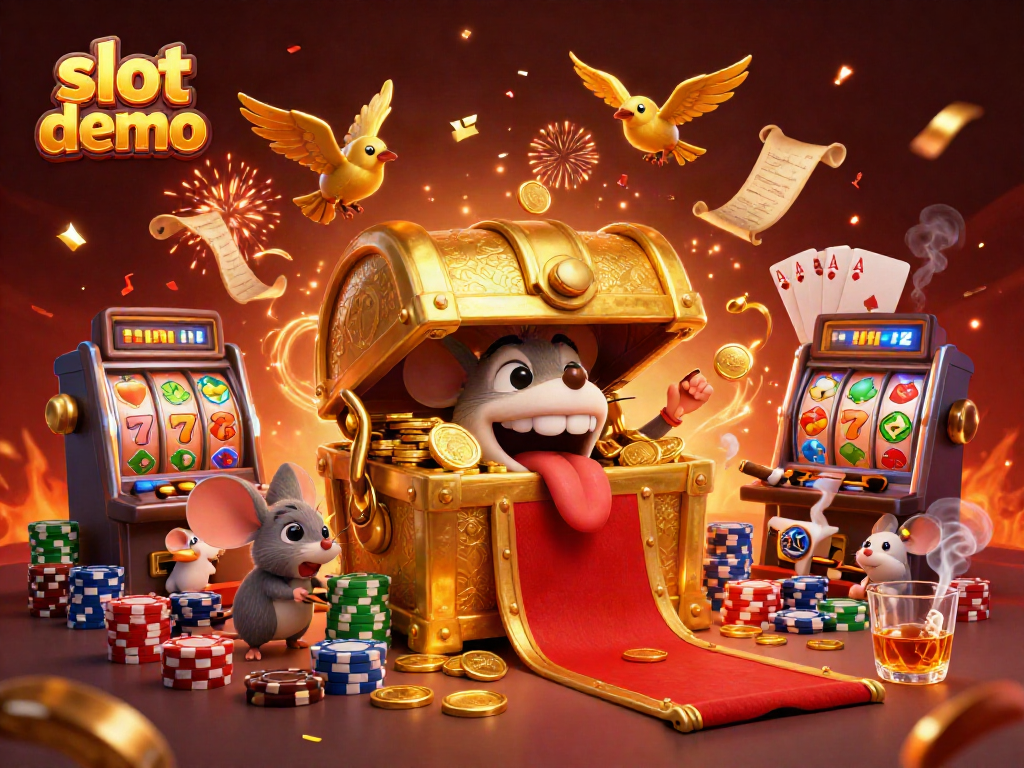 Win big with this vibrant slot demo illustration featuring 3D cartoon characters and dynamic casino elements.