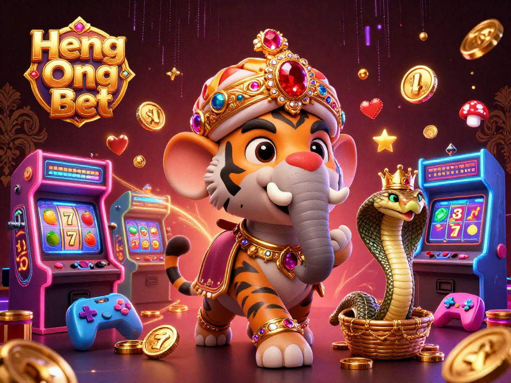 Experience the excitement of Heng Ong Bet with a vibrant casino-themed 3D royal scene.