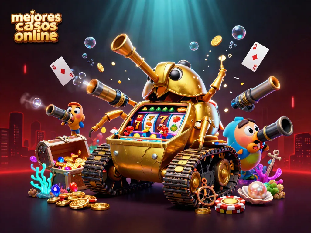 Juega en los mejores casinos online mientras disfrutas de un emocionante tanque de póker dorado.