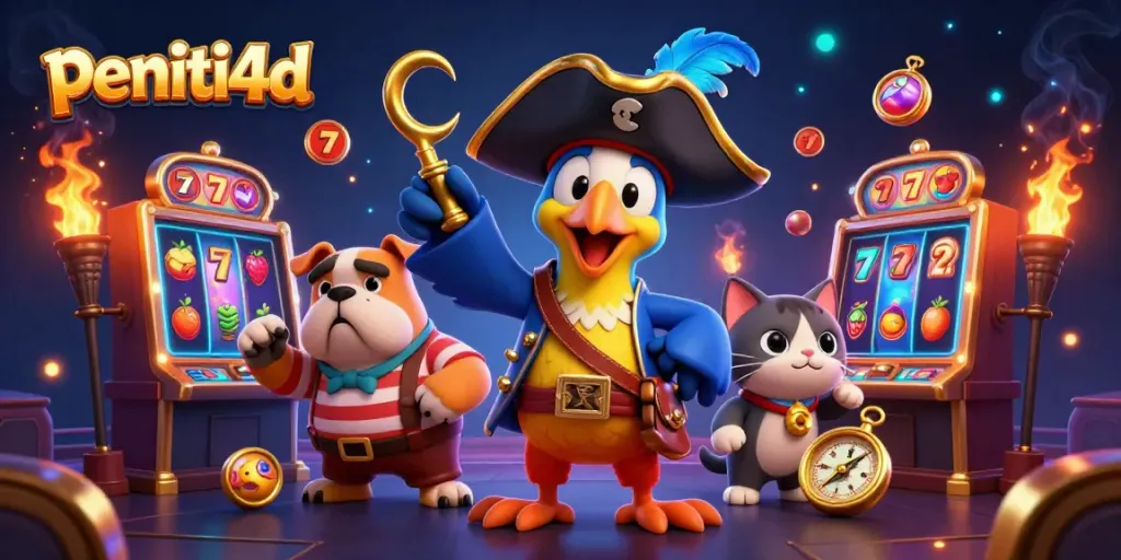 Peniti4d menawarkan permainan slot dengan karakter 3D menarik seperti kapten bajak laut dan permainan slot berwarna.
