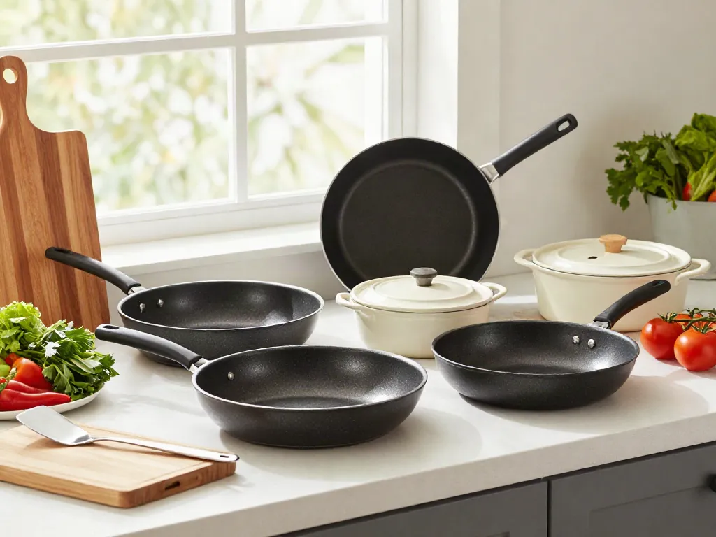 Non-Stick Cookware price in bangladesh displayed in a modern kitchen with fresh ingredients.