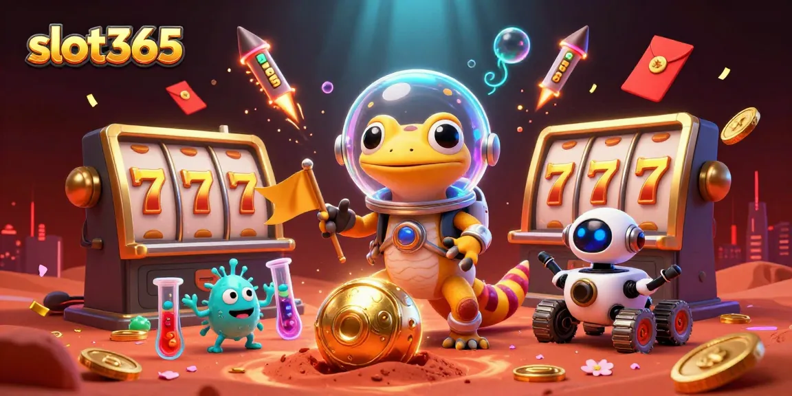 Experience the thrill of winning with slot365 in a vibrant 3D casino scene featuring captivating game elements.
