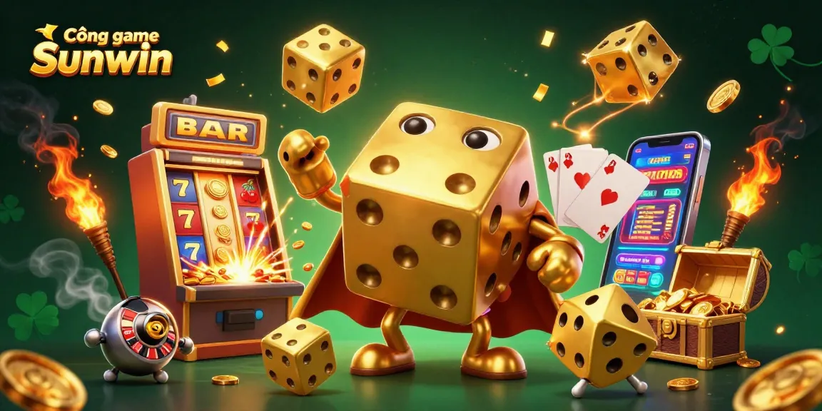 Experience the vibrant excitement at Cổng game Sunwin with a dynamic casino atmosphere and colorful game elements.