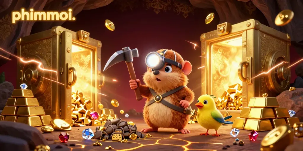 Engage with phimmoi. as treasure hunter mole discovers vibrant casino riches in a dynamic scene.