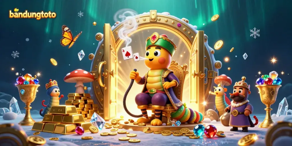 Engage with bandungtoto's mesmerizing gaming world through a vibrant casino-themed 3D illustration.