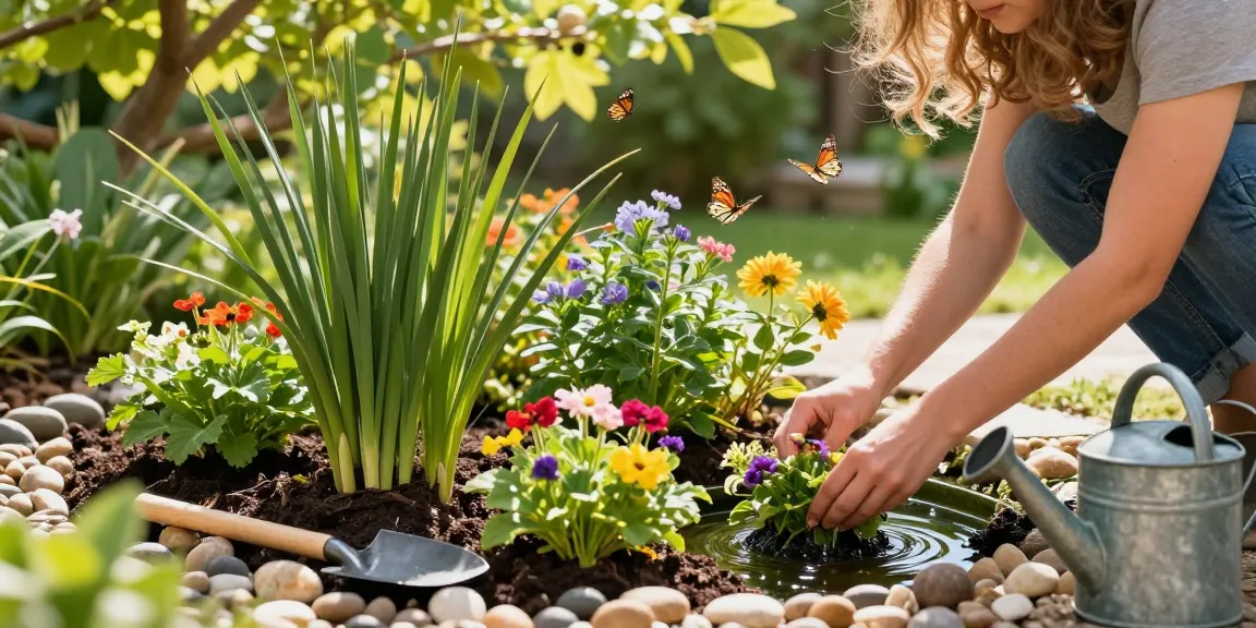 Buy Marginal Pond Plants to create a vibrant garden scene with diverse flora and tranquil atmosphere.
