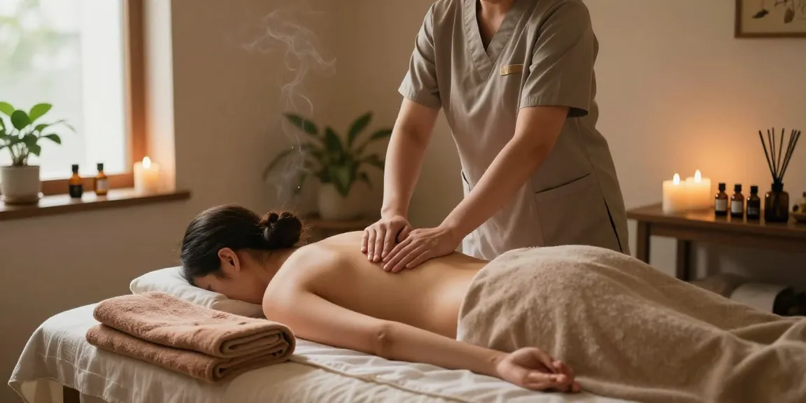 Relaxing 1인샵 massage therapy session with soothing ambiance and natural light.