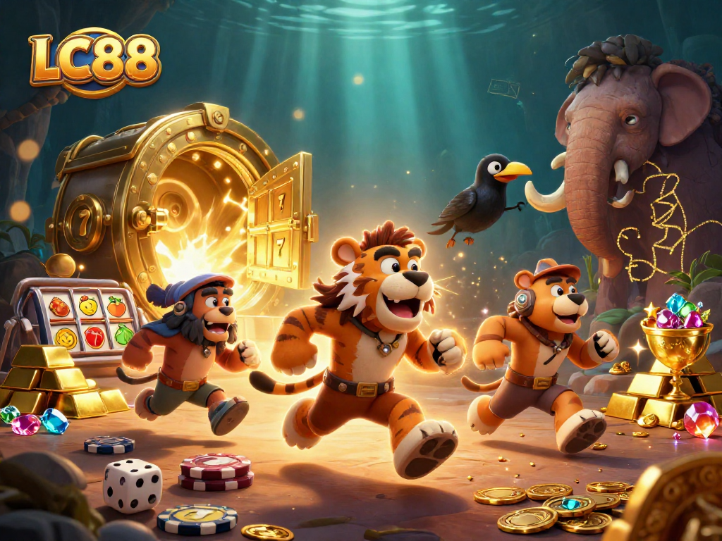 LC88 offers thrilling slot games and great winnings in a prehistoric casino setting.