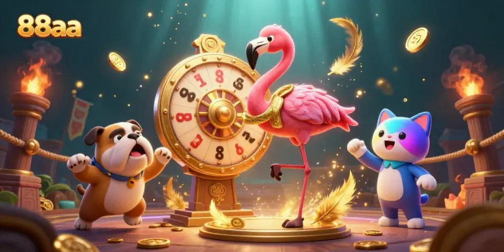 Spin to win with 88aa at a vibrant casino scene featuring exciting characters!