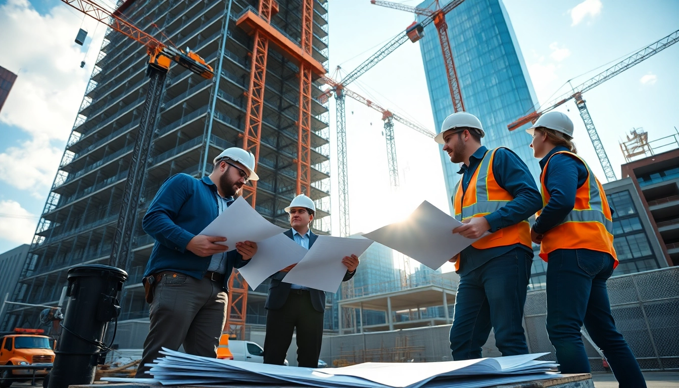 New York City Commercial General Contractor team coordinating work on a construction site.