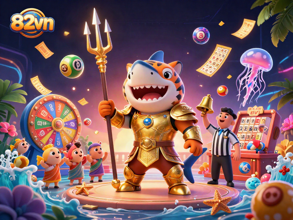 Engage with 82vn's vibrant lottery fun featuring lively characters and dynamic game elements.