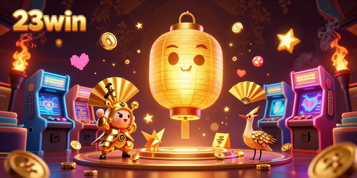 Experience thrilling gameplay at 23win with interactive casino animations and glowing 3D elements.