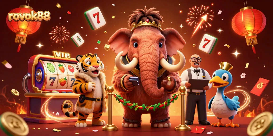 Experience the excitement of rokok88 with a vibrant 3D casino scene featuring unique characters and gaming elements.