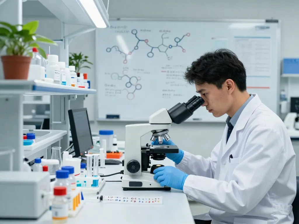 Researcher examining best peptides for research 2026 in modern lab.
