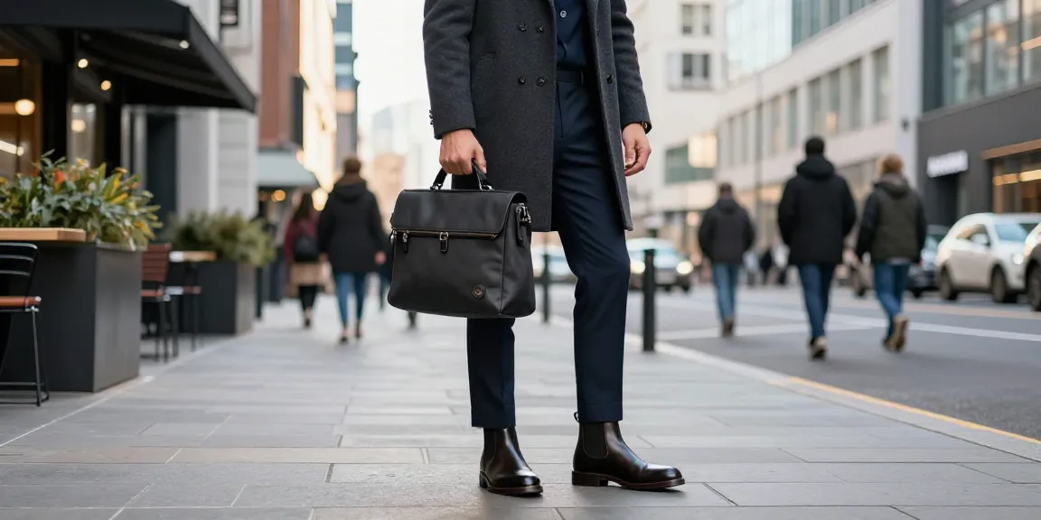 Stylish man wearing men's Chelsea boots in an urban setting