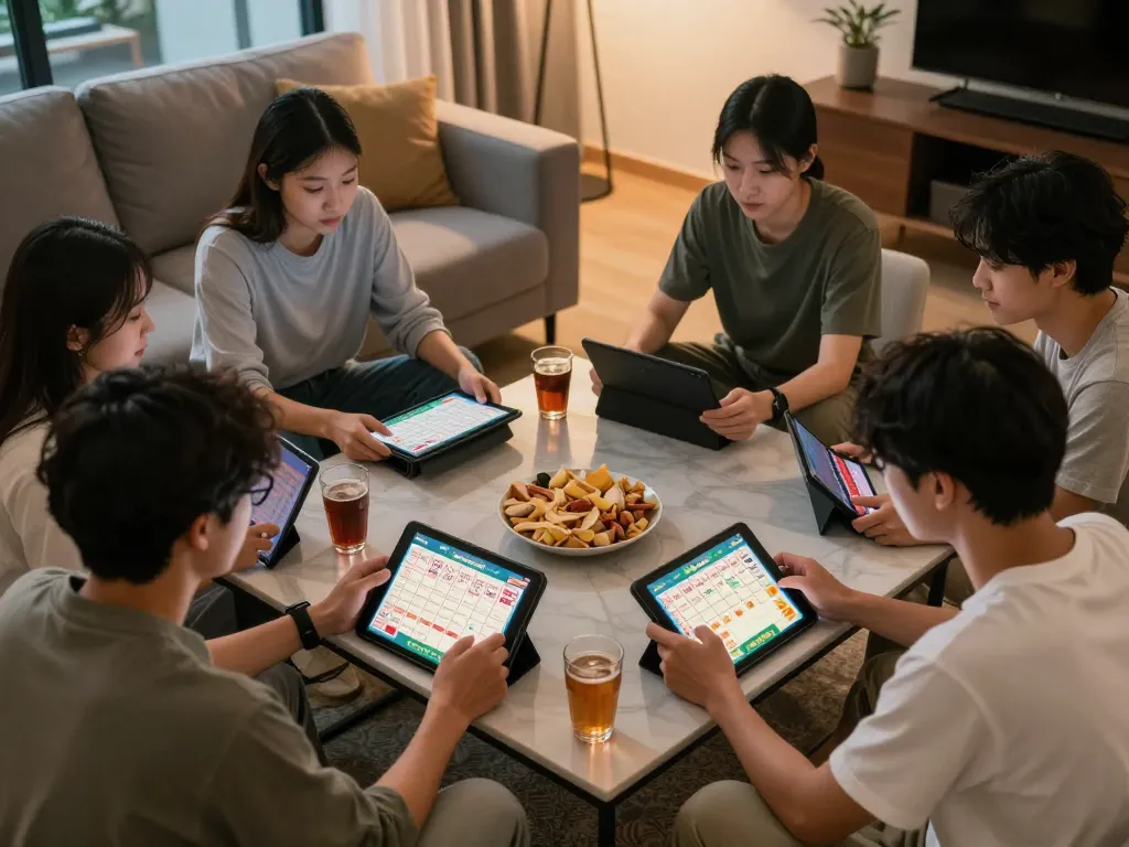 Pemain yang terlibat menganalisis strategi taruhan untuk toto togel di lingkungan rumah yang nyaman.