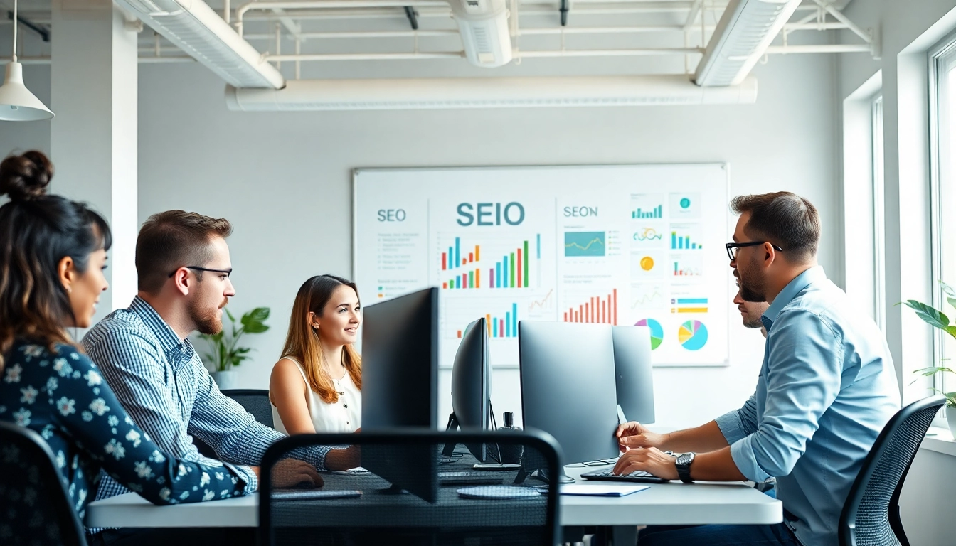 Optimizing seo stuttgart strategies with a professional digital marketing team in an engaging office environment.