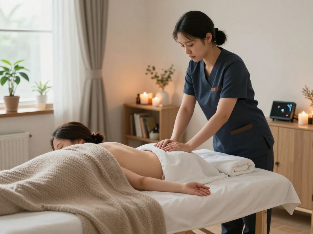 Professional 의정부출장마사지 experience in a calming home setting with essential oils.