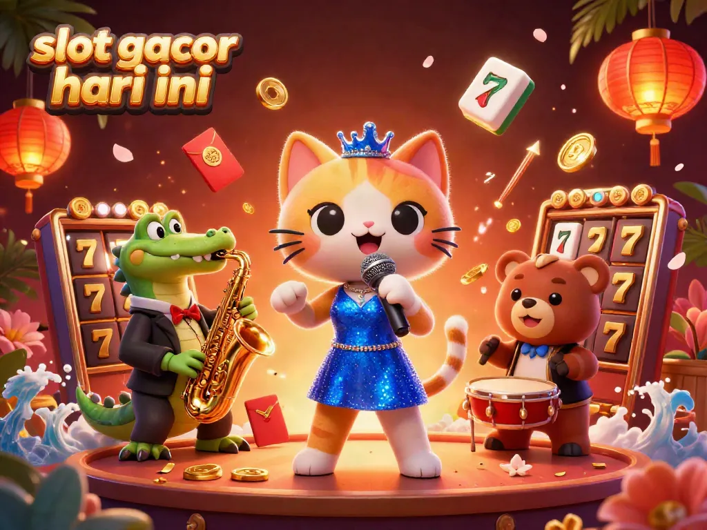 Visualisasi menarik slot gacor hari ini dengan karakter dan elemen kasino yang berlimpah.