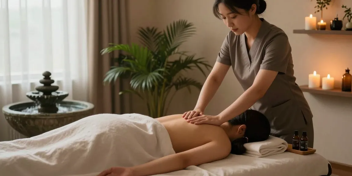 Swedish massage session showcasing a therapist providing a relaxing 마사지 in a serene spa environment.