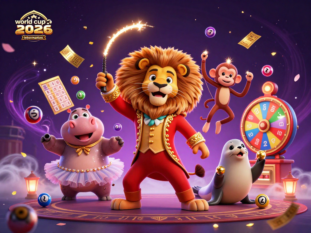 Engage with world cup 2026 information using vibrant lottery elements in an exciting casino scene.