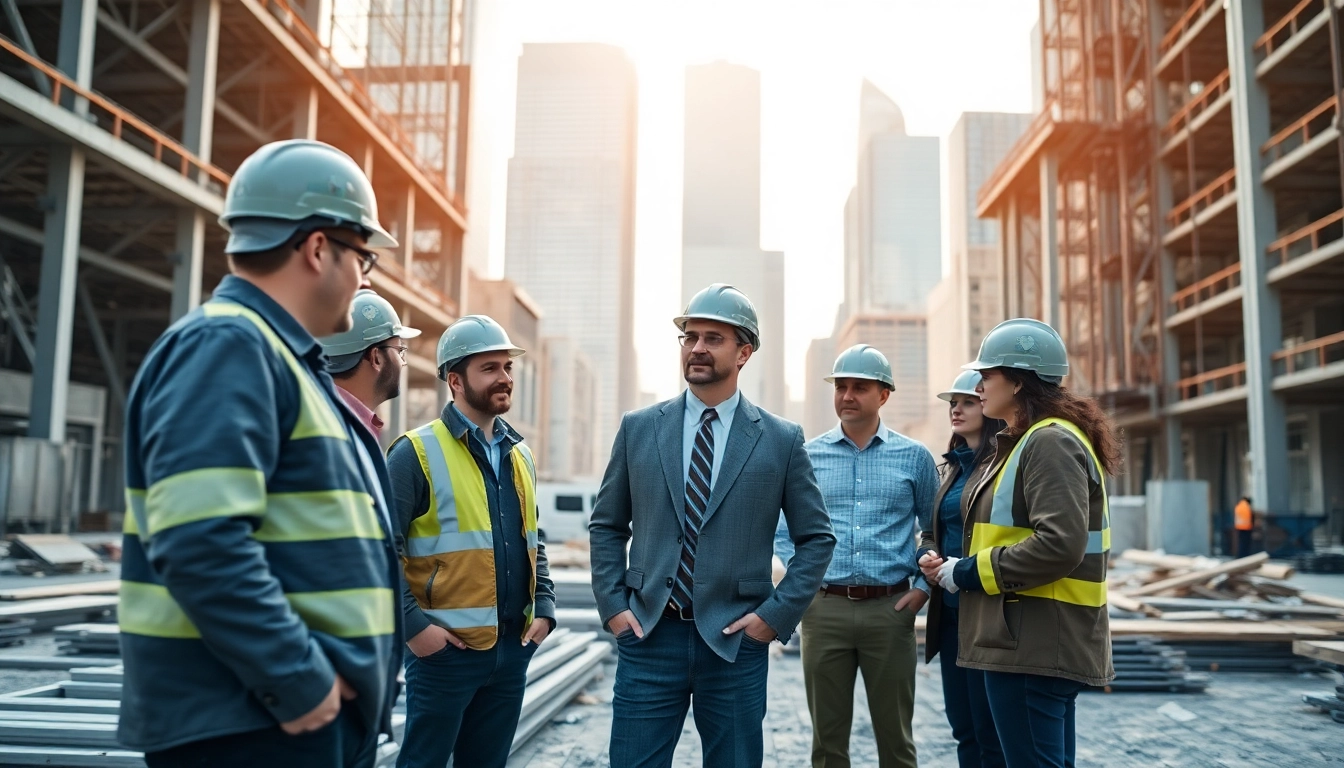 Manhattan Construction Manager leading a team at a construction site, emphasizing collaboration and professionalism.