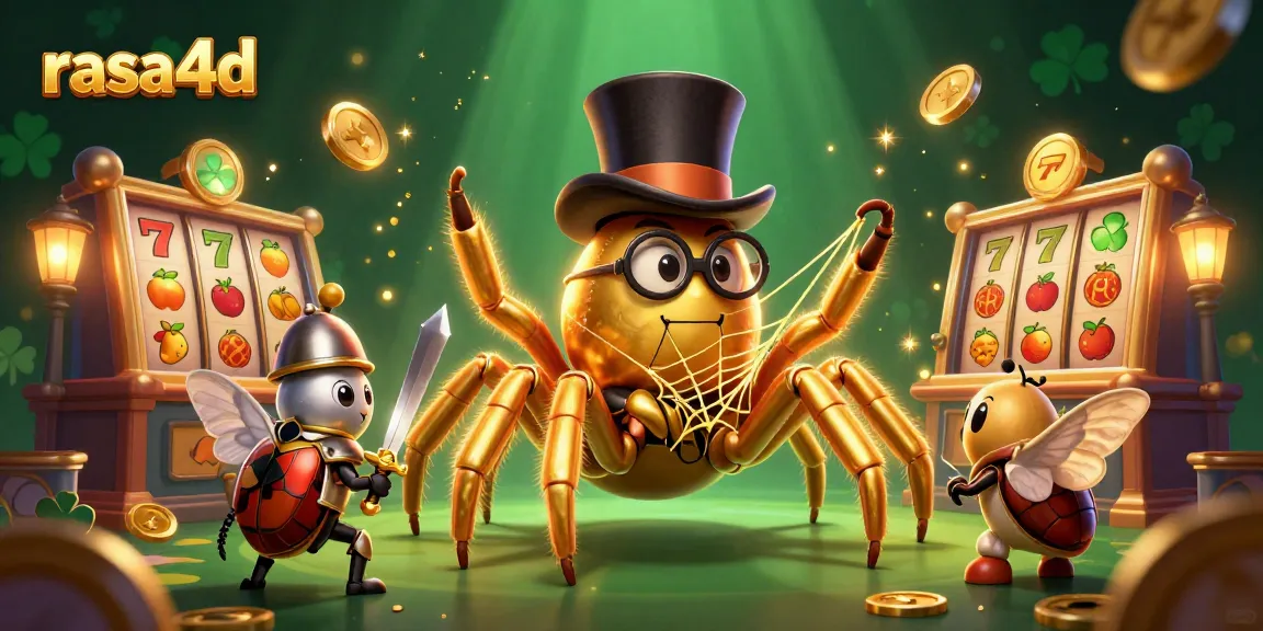 Rasakan sensasi kasino dengan gambar tarantula emas di atas slot bertema rasa4d yang megah.
