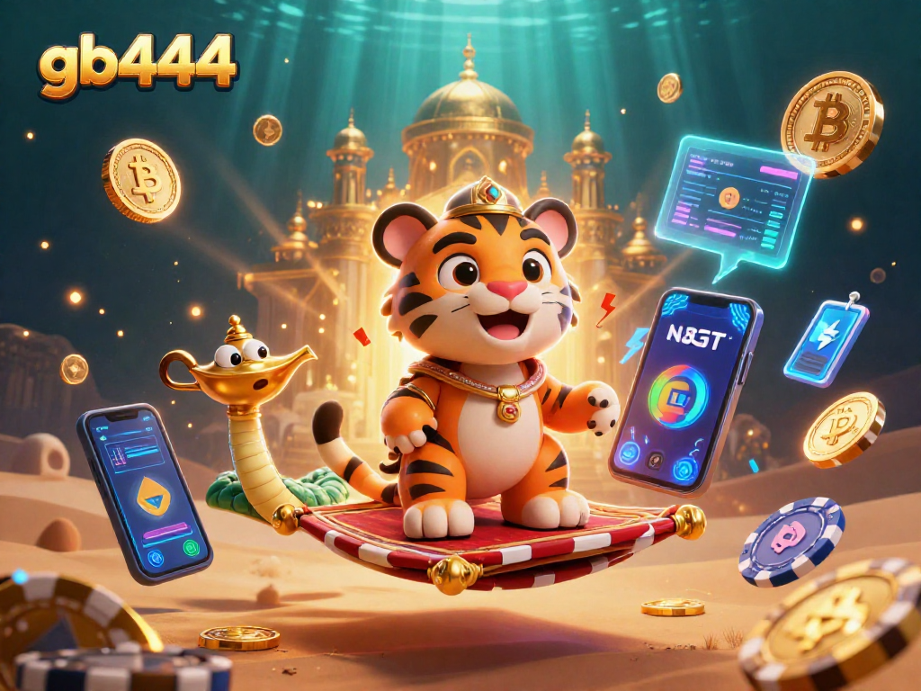 gb444-এ ক্যাসিনো খেলার উত্তেজনা অনুভব করুন, একটি চমৎকার 3D ডিজিটাল চিত্রণ।