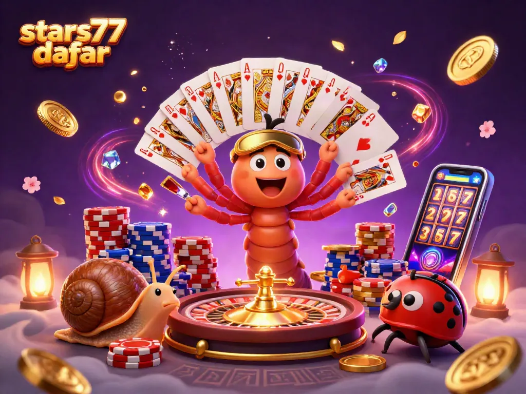 Permainan kartu oleh dealer dan chip besar di stars77 daftar yang mengasyikkan.