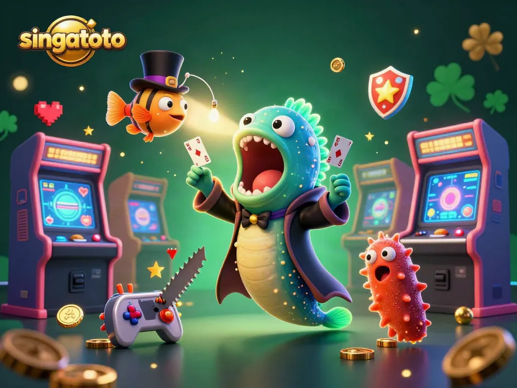 Engage with singatoto's magical gaming experience featuring vibrant underwater characters and dynamic casino elements.