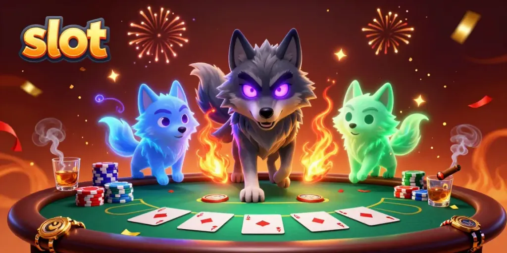 Experience the thrill of slot gaming with vibrant characters and dynamic casino elements.