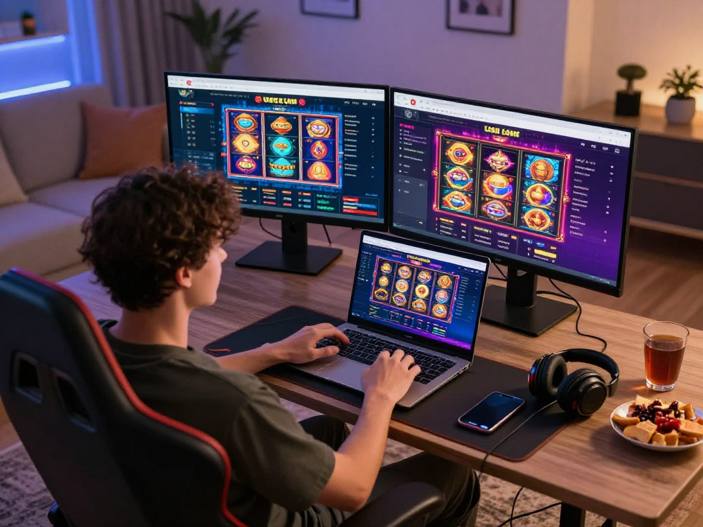 Engaging gaming scene featuring situs888 on a modern laptop, highlighting user experience.