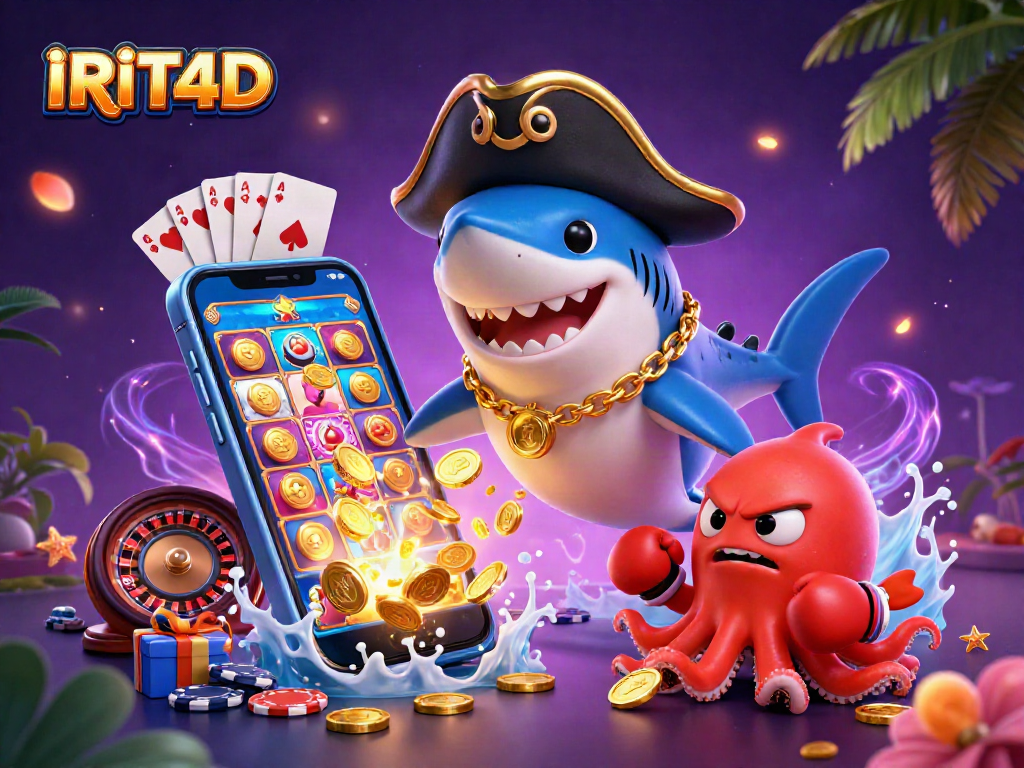 Join the fun with IRIT4D as our pirate shark and friends celebrate thrilling slot adventures!
