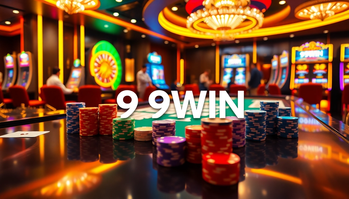 Scene showing players at a casino table actively betting using 99WIN poker chips and roulette.