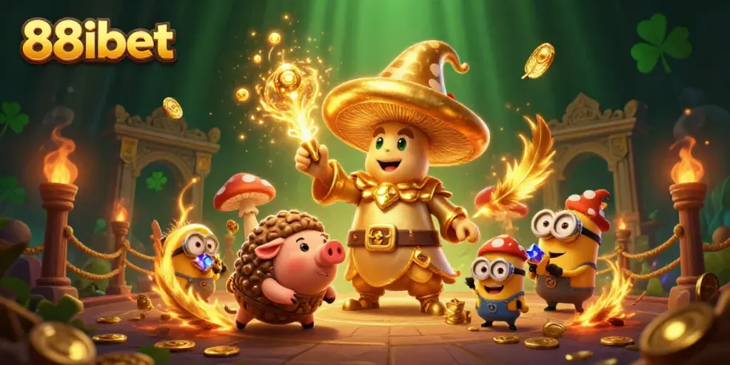 Engage in thrilling wins at 88ibet with a fantastical 3D casino scene featuring magical elements.