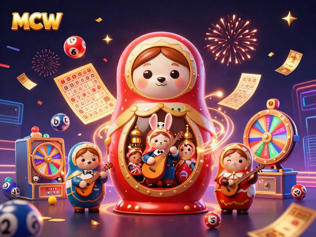 Engage with MCW's vibrant casino experience featuring unique characters and dynamic lottery elements.