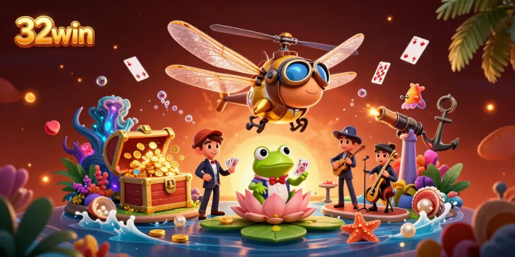 Experience thrilling games at 32win with vibrant casino scenes and dynamic characters.