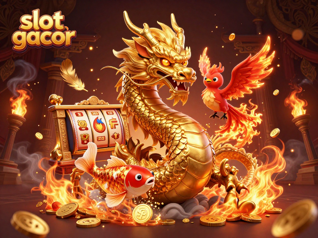 Experience the thrill of slot gacor gaming with vibrant visuals of captivating dragons and fortune.